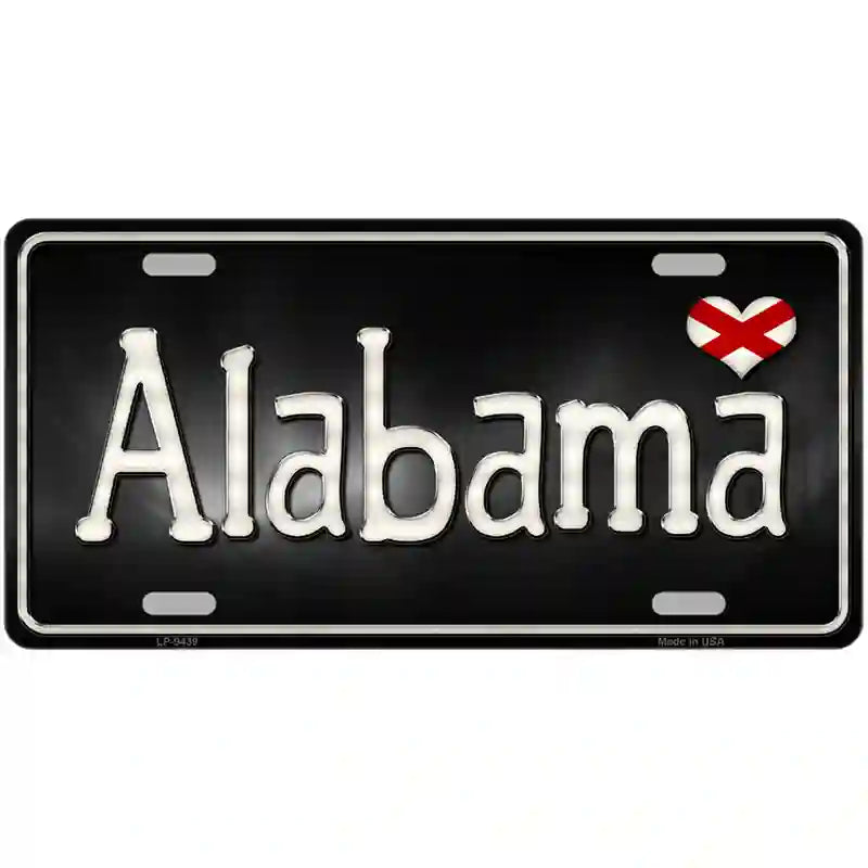 Alabama Flag Script Metal Novelty License Plate 12" x 6" (LP)