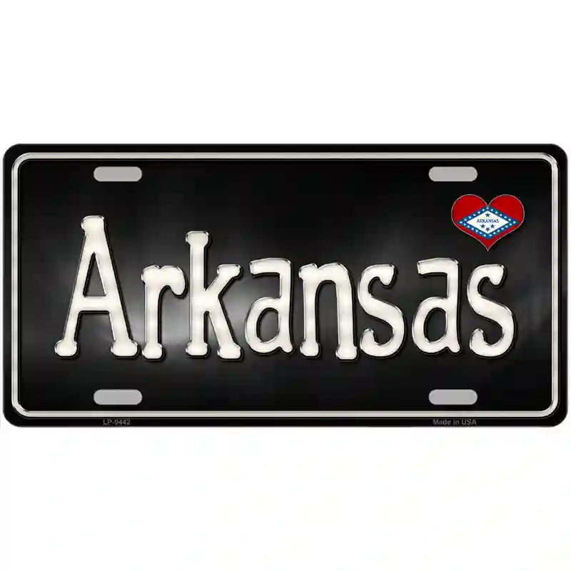 Arkansas Flag Script Metal Novelty License Plate 12" x 6" (LP)