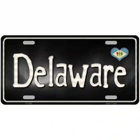 Delaware Flag Script Metal Novelty License Plate 12" x 6" (LP)