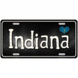 Indiana Flag Script Metal Novelty License Plate 12" x 6" (LP)