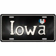 Iowa Flag Script Metal Novelty License Plate 12" x 6" (LP)