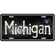 Michigan Flag Script Metal Novelty License Plate 12" x 6" (LP)