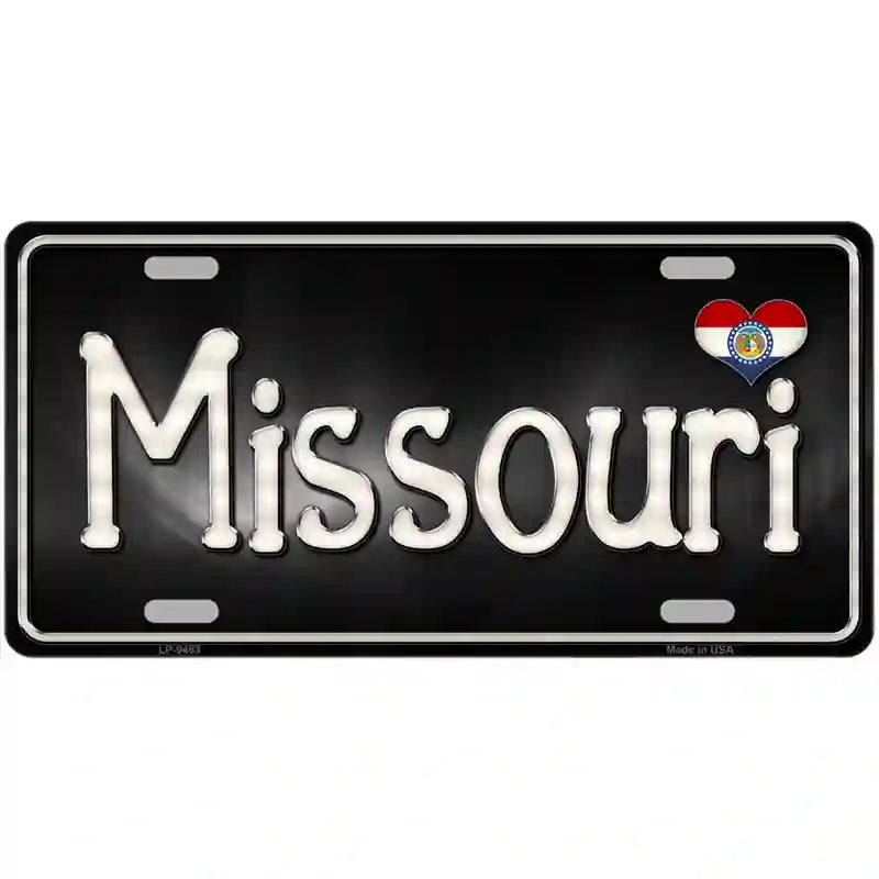 Missouri Flag Script Metal Novelty License Plate 12" x 6" (LP)