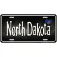 North Dakota Flag Script Metal Novelty License Plate 12" x 6" (LP)