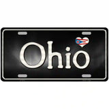 Ohio Flag Script Metal Novelty License Plate 12" x 6" (LP)