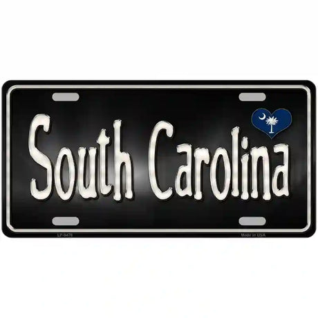 South Carolina Flag Script Metal Novelty License Plate 12" x 6" (LP)