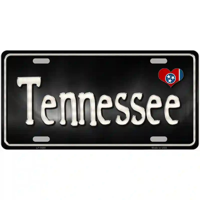 Tennessee Flag Script Metal Novelty License Plate 12" x 6" (LP)