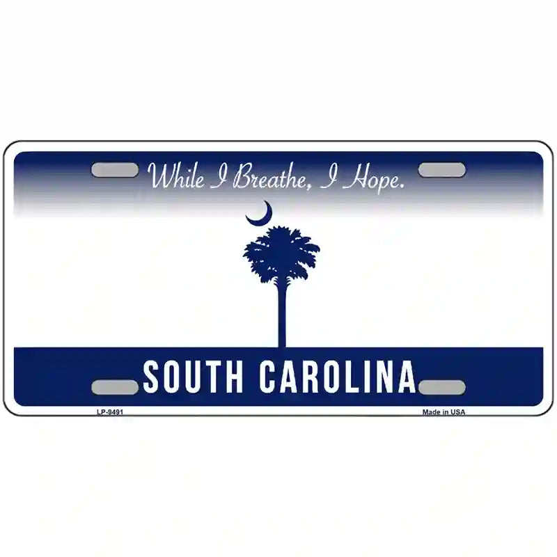 South Carolina Dark Blue Blank Novelty Metal License Plate 12" x 6" (LP)