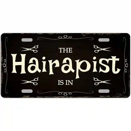 Hairapist Novelty Metal License Plate 12" x 6" (LP)