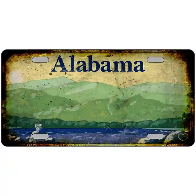 Alabama Rusty Novelty Metal License Plate 12" x 6" (LP)