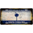 South Carolina Dark Blue Blank Rusty Novelty Metal License Plate 12" x 6" (LP)