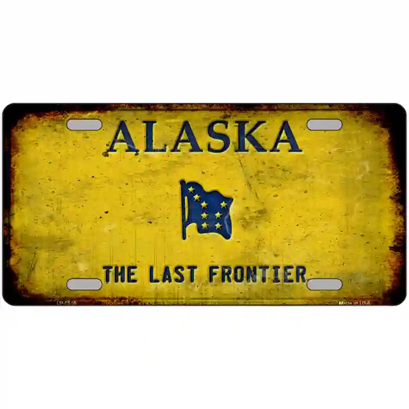 Alaska Rusty Novelty Metal License Plate 12" x 6" (LP) / Yes