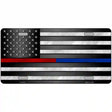 American Flag Police / Fire Novelty Metal License Plate 12" x 6" (LP)