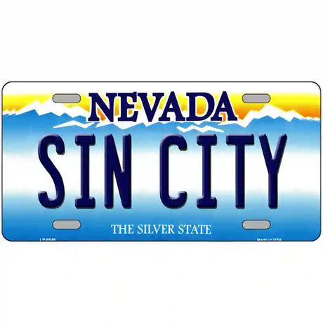 Sin City Nevada Novelty Metal License Plate 12" x 6" (LP)