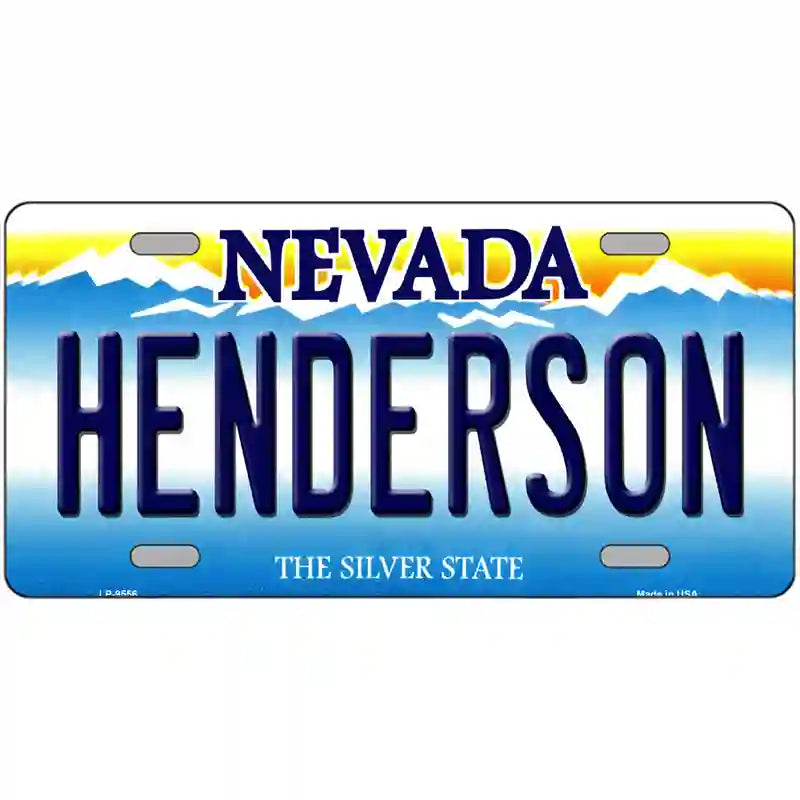 Henderson Nevada Novelty Metal License Plate 12" x 6" (LP)