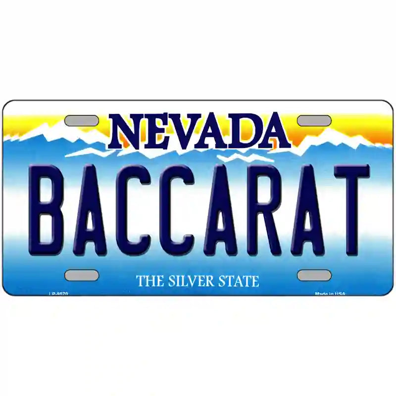 Baccarat Nevada Novelty Metal License Plate 12" x 6" (LP)