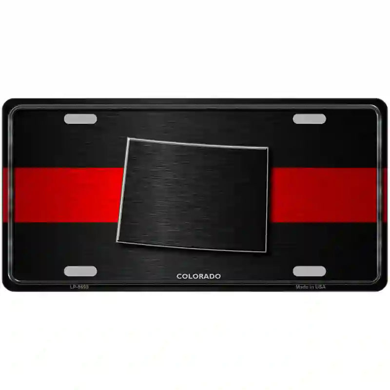 Colorado Thin Red Line Metal Novelty License Plate 12" x 6" (LP)