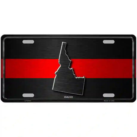 Idaho Thin Red Line Metal Novelty License Plate 12" x 6" (LP)