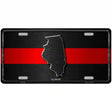 Illinois Thin Red Line Metal Novelty License Plate 12" x 6" (LP)