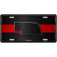 Nebraska Thin Red Line Metal Novelty License Plate 12" x 6" (LP)