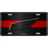 Tennessee Thin Red Line Metal Novelty License Plate 12" x 6" (LP)