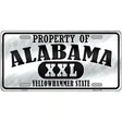 Property Of Alabama Novelty Metal License Plate 12" x 6" (LP)