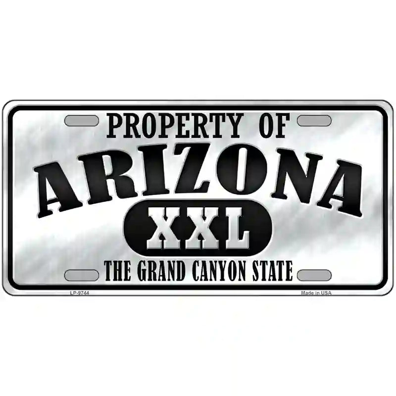 Property Of Arizona Novelty Metal License Plate 12" x 6" (LP)