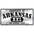 Property Of Arkansas Novelty Metal License Plate 12" x 6" (LP)