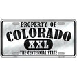 Property Of Colorado Novelty Metal License Plate 12" x 6" (LP)