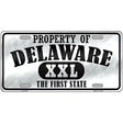 Property Of Delaware Novelty Metal License Plate 12" x 6" (LP)