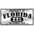 Property Of Florida Novelty Metal License Plate 12" x 6" (LP)