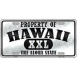 Property Of Hawaii Novelty Metal License Plate 12" x 6" (LP)