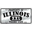 Property Of Illinois Novelty Metal License Plate 12" x 6" (LP)