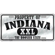 Property Of Indiana Novelty Metal License Plate 12" x 6" (LP)