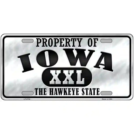 Property Of Iowa Novelty Metal License Plate 12" x 6" (LP)