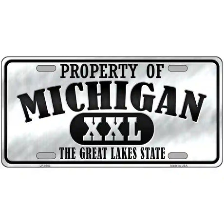 Property Of Michigan Novelty Metal License Plate 12" x 6" (LP)