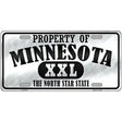 Property Of Minnesota Novelty Metal License Plate 12" x 6" (LP)