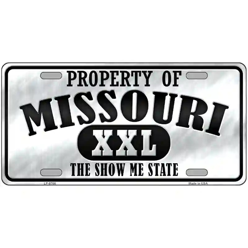 Property Of Missouri Novelty Metal License Plate 12" x 6" (LP)