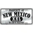 Property Of New Mexico Novelty Metal License Plate 12" x 6" (LP)