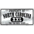 Property Of North Carolina Novelty Metal License Plate 12" x 6" (LP)