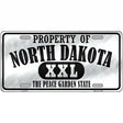 Property Of North Dakota Novelty Metal License Plate 12" x 6" (LP)