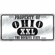 Property Of Ohio Novelty Metal License Plate 12" x 6" (LP)