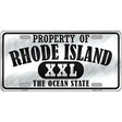 Property Of Rhode Island Novelty Metal License Plate 12" x 6" (LP)