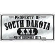 Property Of South Dakota Novelty Metal License Plate 12" x 6" (LP)