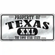 Property Of Texas Novelty Metal License Plate 12" x 6" (LP)