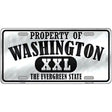 Property Of Washington Novelty Metal License Plate 12" x 6" (LP)