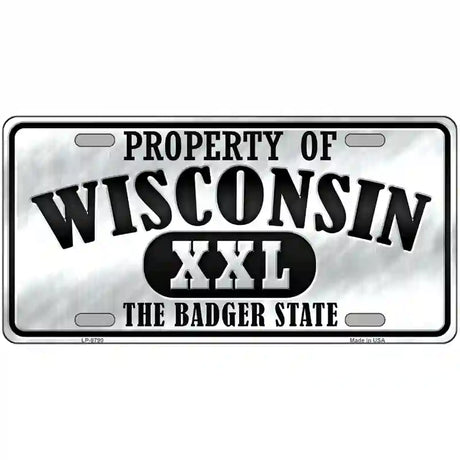 Property Of Wisconsin Novelty Metal License Plate 12" x 6" (LP)