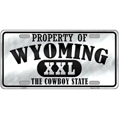 Property Of Wyoming Novelty Metal License Plate 12" x 6" (LP)