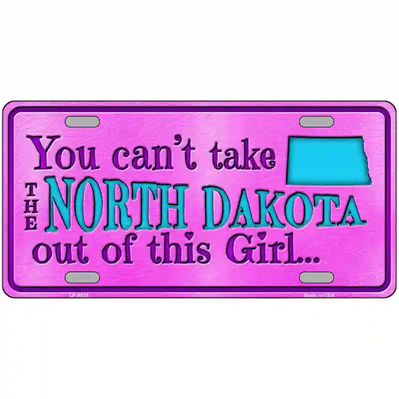 North Dakota Girl Novelty Metal License Plate 12" x 6" (LP)