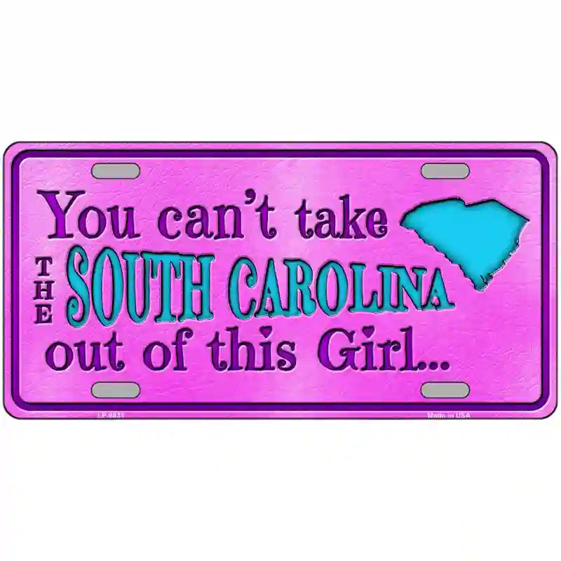 South Carolina Girl Novelty Metal License Plate 12" x 6" (LP)